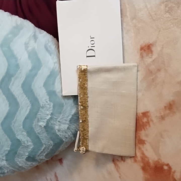 Jadore By Dior Linen  Sequin Cosmetic Case